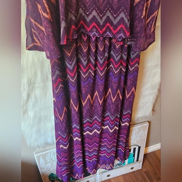 Faded Glory Aztec Bohemian Tiered Maxi Sundress - Picture 3 of 10
